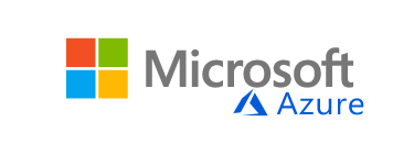 Microsoft Azure logo, featuring the four-color Microsoft square icon next to the word 'Microsoft' in gray and the word 'Azure' with its blue triangle icon underneath.
