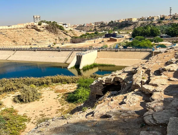 Dam structure and water reservoir in Riyadh illustrating Water & Environment infrastructure and hydrological planning for sustainable water management