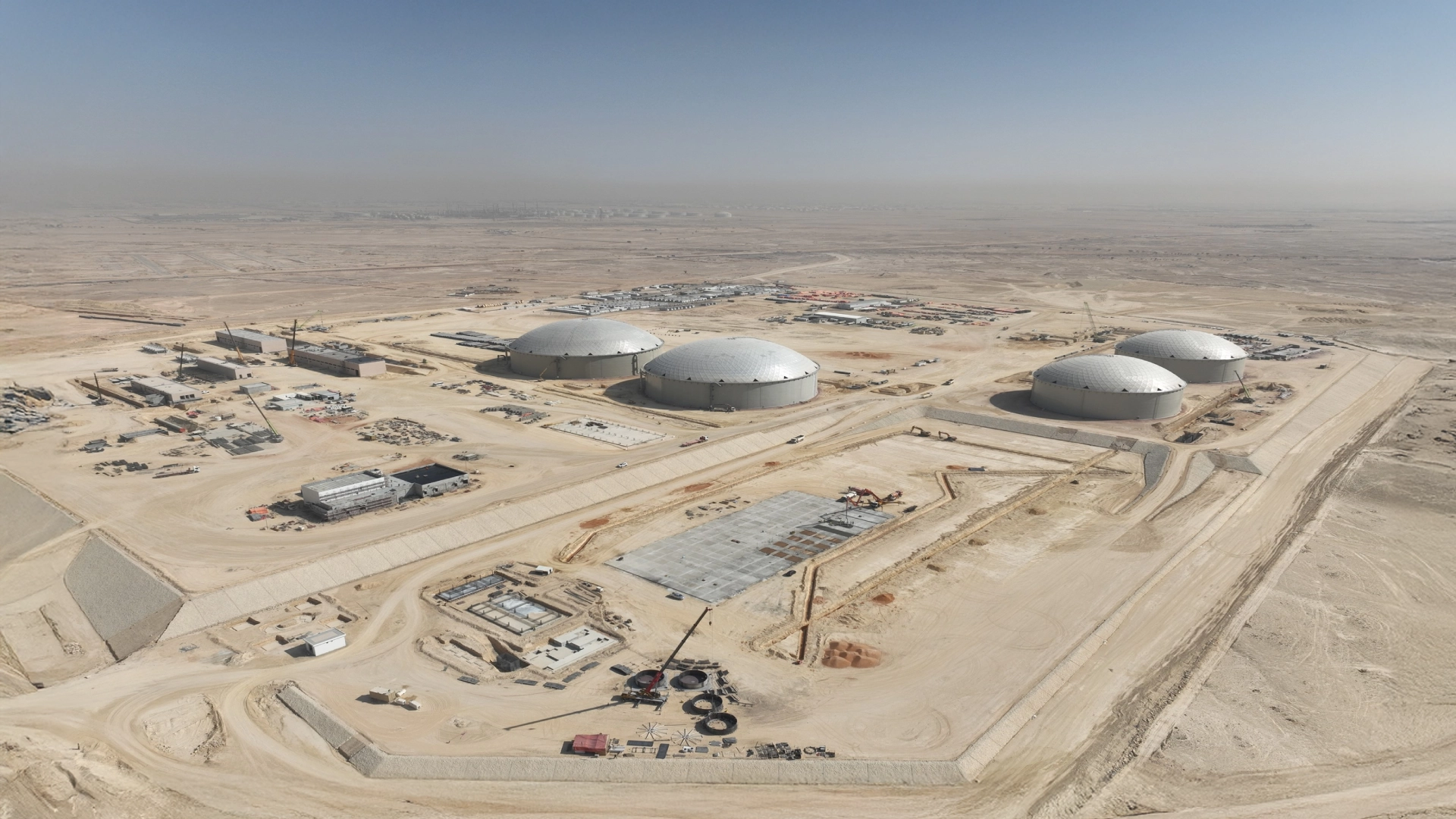 Aerial view of the Riyadh City Southern Ring Water Transmission System project